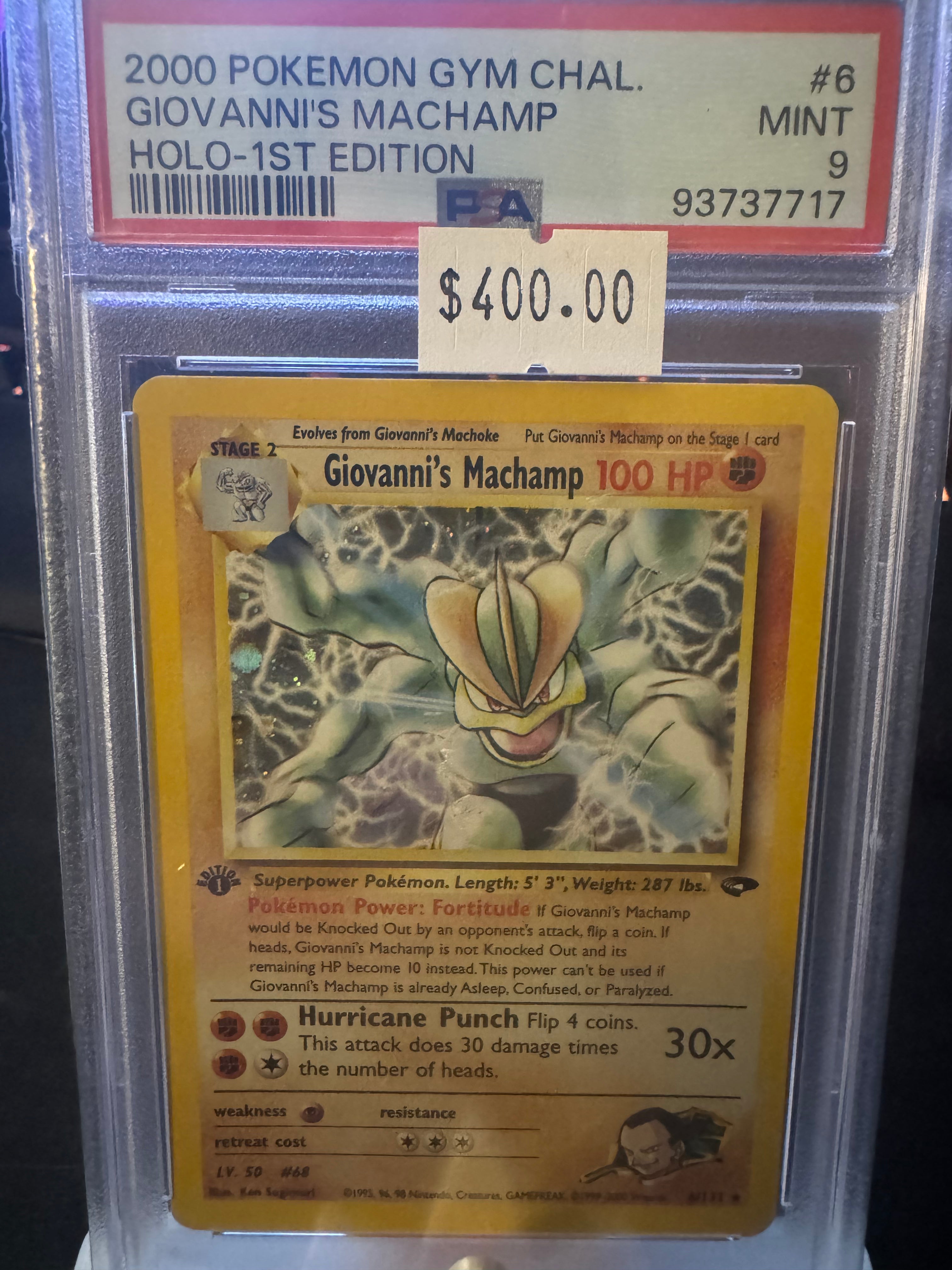 Giovannu's Machamp 1st Edition PSA 9